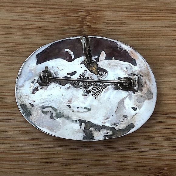 $42 Vintage Estate Mixed Metals Sterling Brooch & Pendant  Bell Taxco Mexico 925 - Picture 6 of 6